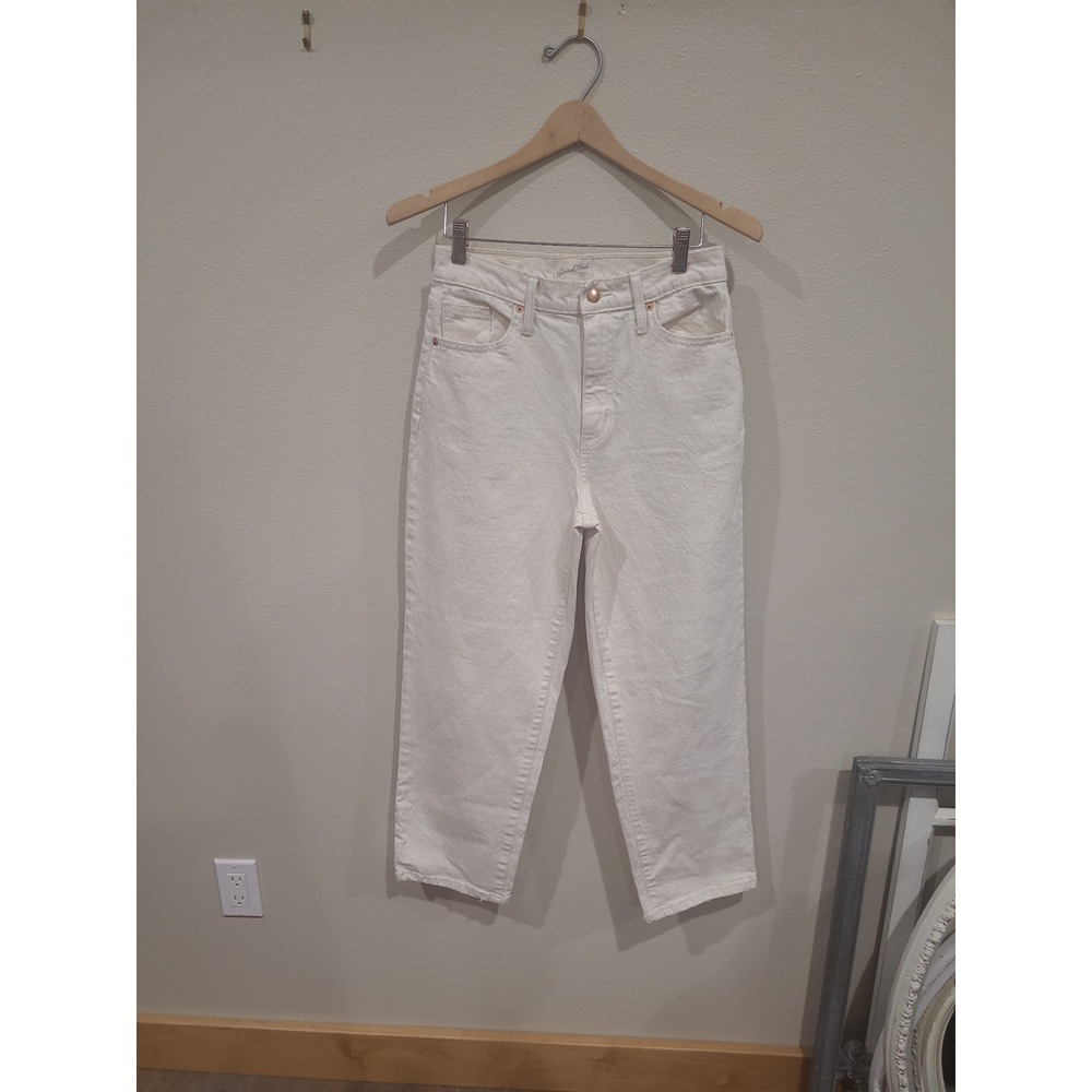 Universal Thread Vintage Straight Jeans ankle Women SZ 4/27 Ecru coastal casual